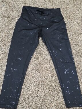 Zella Black Leggings with Light Gray Speckle